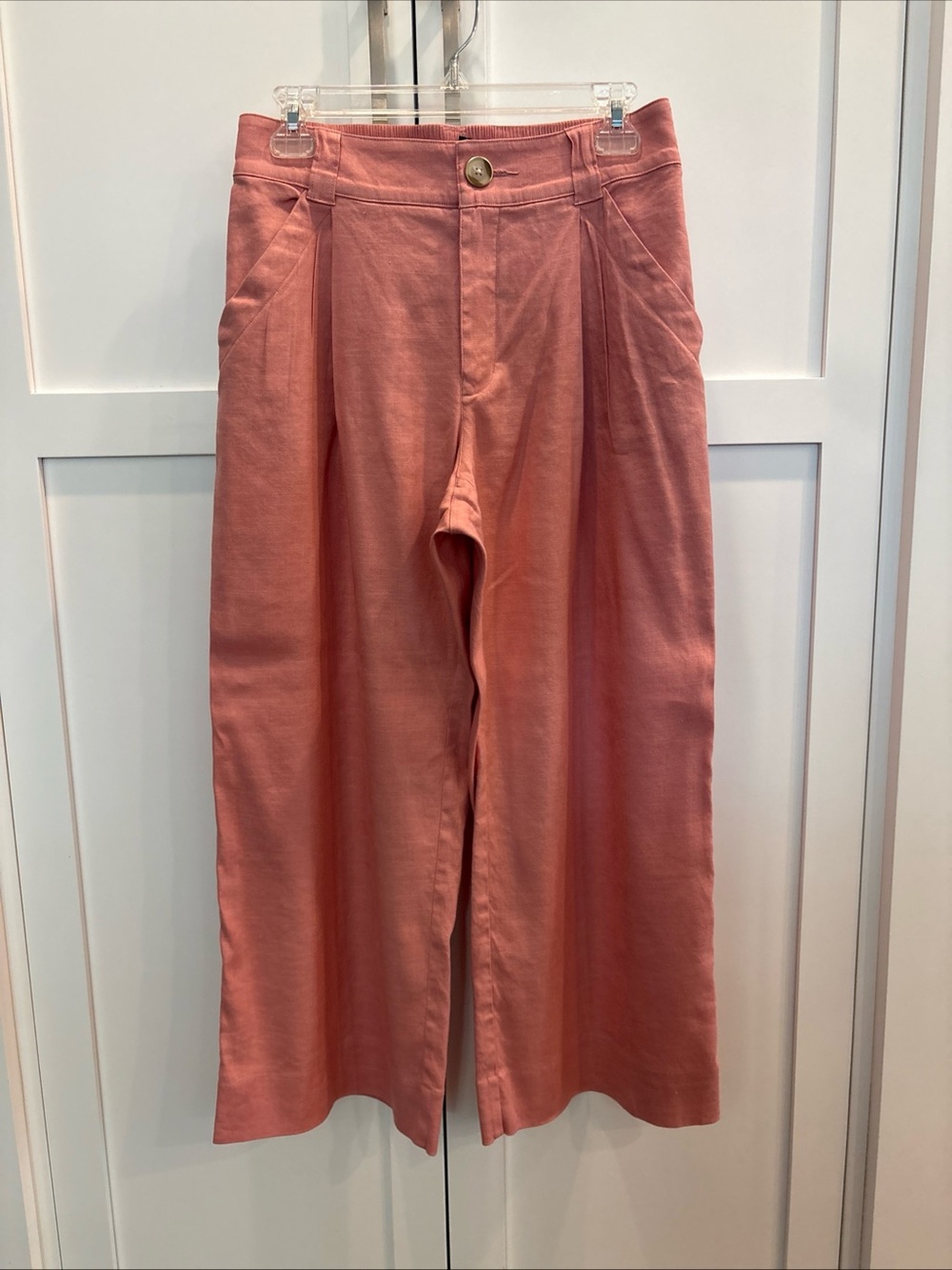 CAbi Cruise Crop style 6692 Coral Pink Wide-Leg pant S
